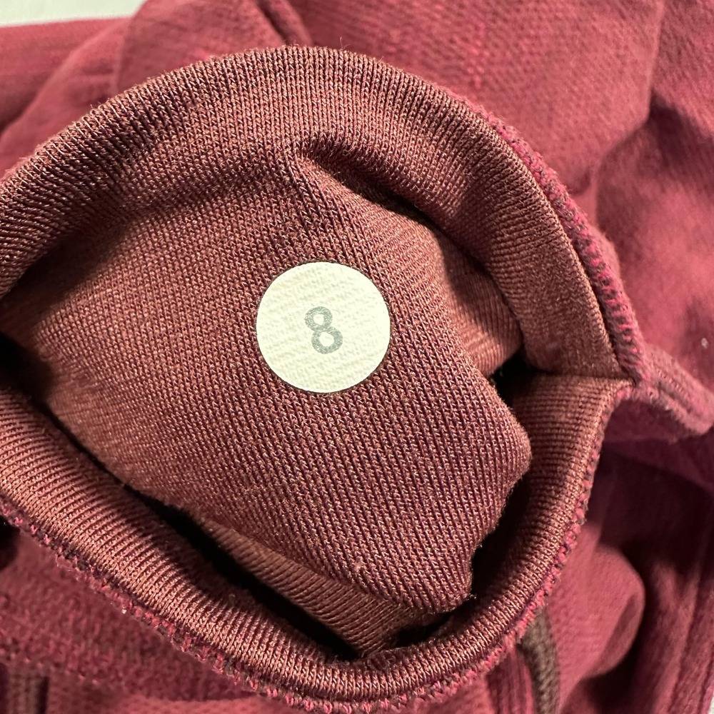 Lululemon Leggings Womens 8 Red High Rise Ankle Yoga Athletic Stretch Gym - Picture 8 of 9